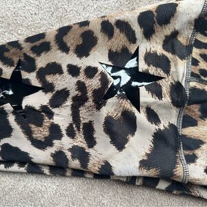 Leopard Print Leggings with Star Accents